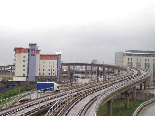 Docklands Light Railway Beckton route at Prince Regent