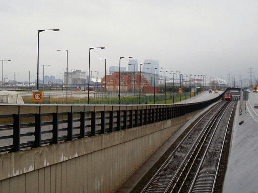 Docklands Light Railway Beckton route at Royal Albert Way
