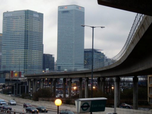 Docklands Light Railway Beckton route at East India