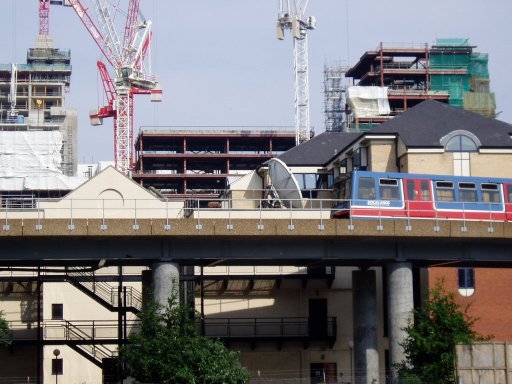 Docklands Light Railway Lewisham route at near West India Dock South