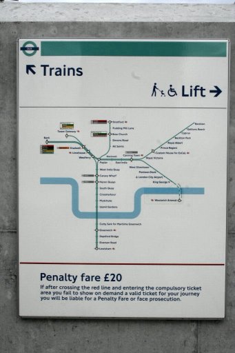 Docklands Light Railway sign at King George V station