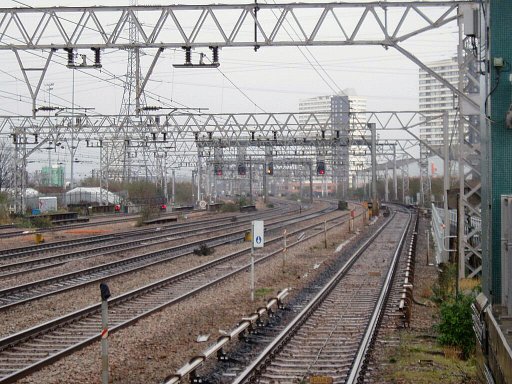 Docklands Light Railway Stratford route at Pudding Mill Lane