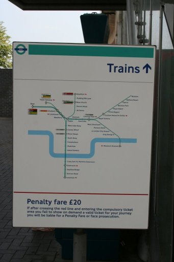 Docklands Light Railway sign at Blackwall station