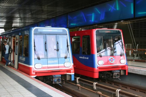 Docklands Light Railway unit 07 at Heron Quays station