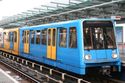 Docklands Light Railway unit 08 at West India Quay station