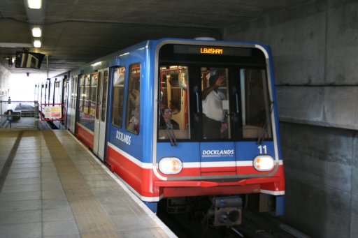 Docklands Light Railway unit 11 at Lewisham station