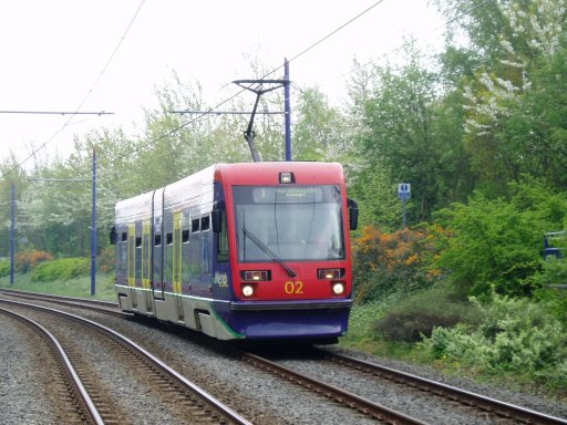 Midland Metro tram 02 at near Kenrick Park