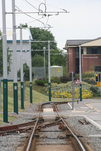 Nottingham Express Transit lineone at Phoenix Park