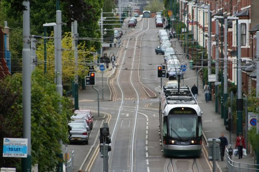 Nottingham Express Transit lineone at The Forest