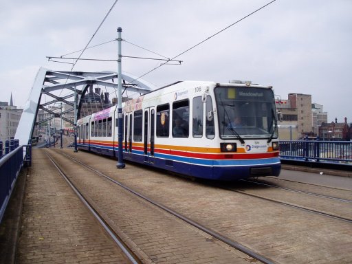 Sheffield Supertram tram 106 at Park Square