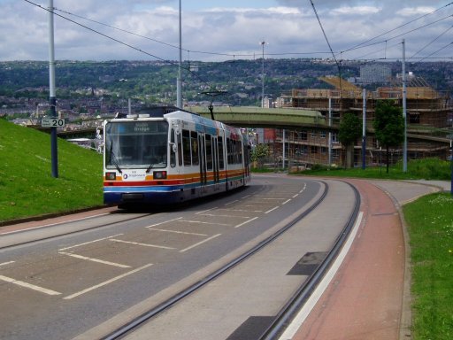 Sheffield Supertram tram 109 at Park Grange Road
