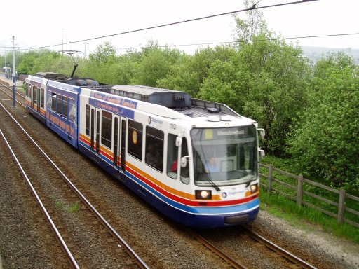 Sheffield Supertram tram 110 at Hyde Park