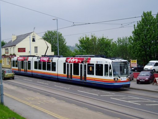 Sheffield Supertram tram 116 at Bamforth Street