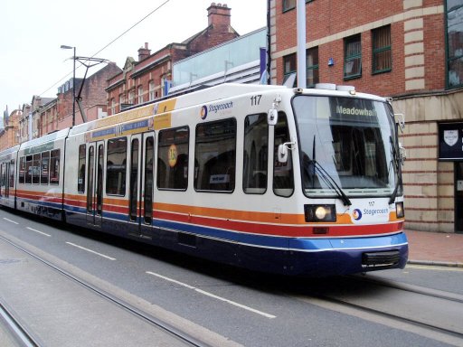 Sheffield Supertram tram 117 at West Street
