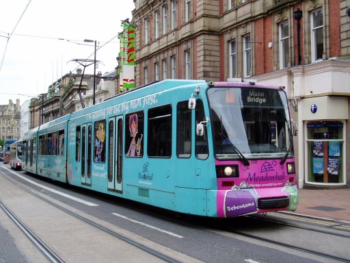 Sheffield Supertram tram 120 at Church Street