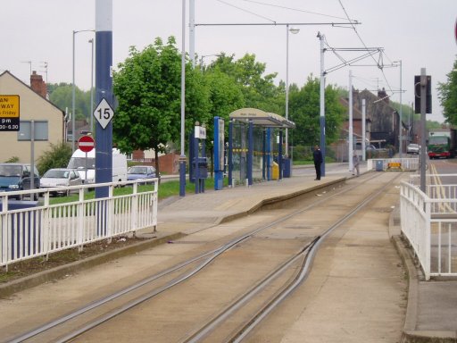 Sheffield Supertram tram stop at Malin Bridge