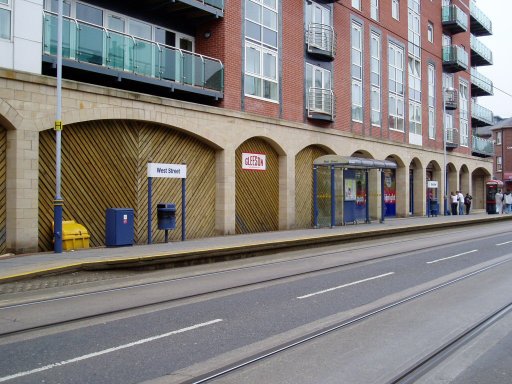 Sheffield Supertram tram stop at West Street