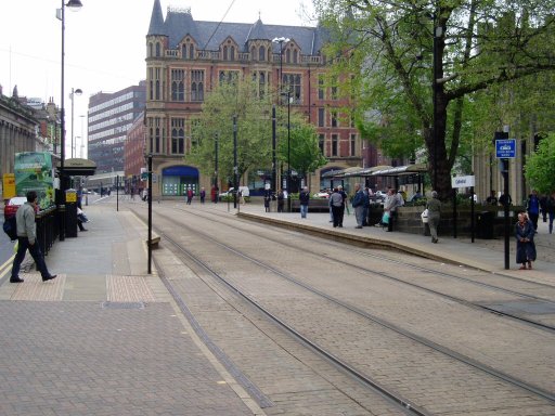 Sheffield Supertram tram stop at Cathedral