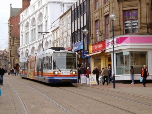 Sheffield Supertram tram 110 at High Street
