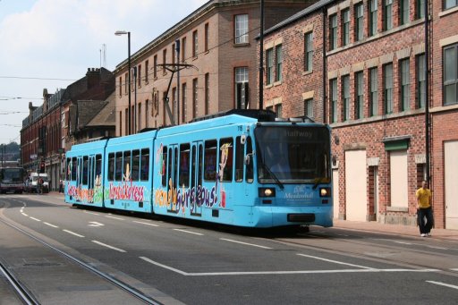 Sheffield Supertram tram 116 at between West Street and City Hall