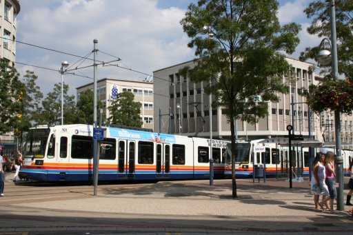 Sheffield Supertram tram stop at Castle Square