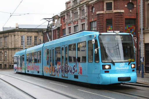 Sheffield Supertram tram 116 at West Street