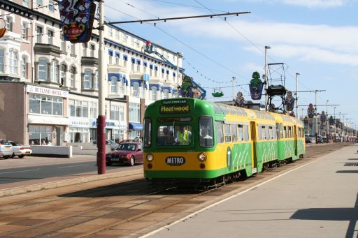 Blackpool Tramway tram 681 at Hilton Hotel, North Promenade, Blackpool