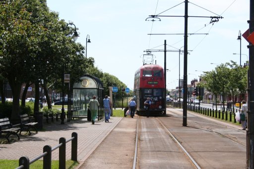 Blackpool Tramway tram stop at Fishermans Walk