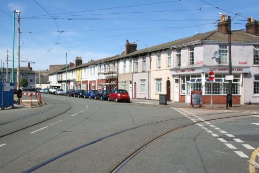 Blackpool Tramway route at North Albert Street