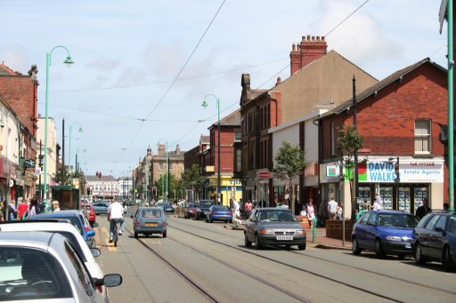 Blackpool Tramway route at Lord Street, Fleetwood