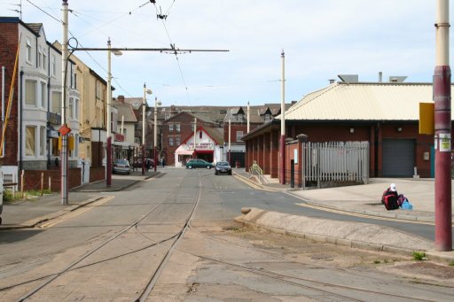 Blackpool Tramway route at Hopton Street, Blackpool