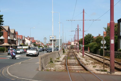 Blackpool Tramway route at Cleveleys