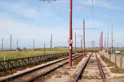 Blackpool Tramway route at Little Bispham