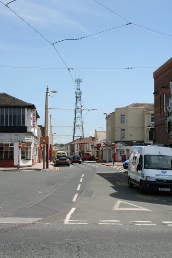 Blackpool Tramway route at Princess Street