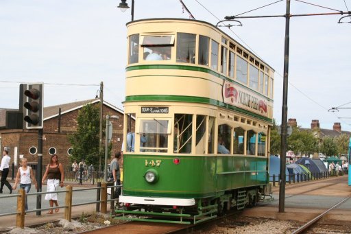 Blackpool Tramway tram 147 at near Fishermans Walk