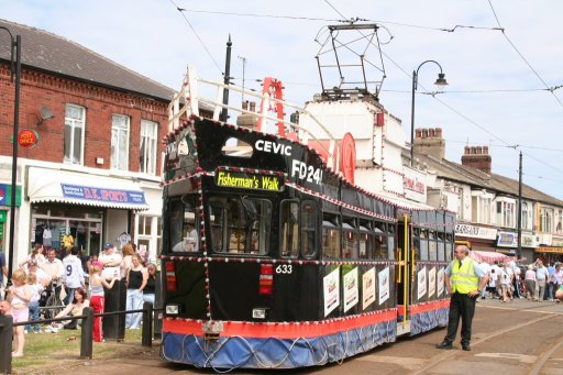 Blackpool Tramway tram 633 at Fishermans Walk