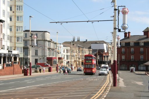 Blackpool Tramway route at Cocker Street