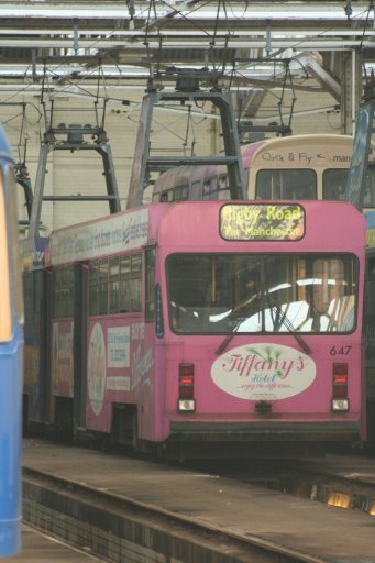 Blackpool Tramway tram 647 at Rigby Road depot