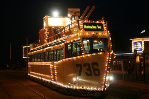 Blackpool Tramway tram 736 at North Pier stop