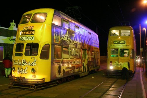 Blackpool Tramway tram 710 at Bispham stop