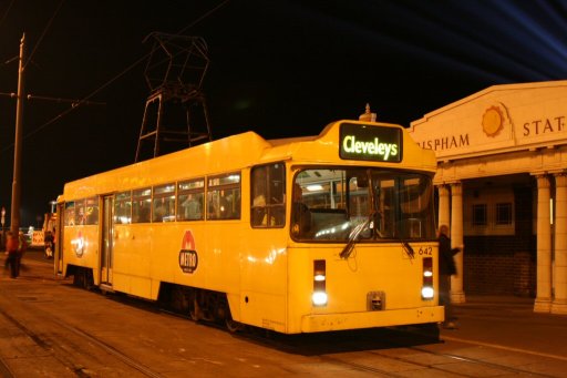 Blackpool Tramway tram 642 at Bispham stop