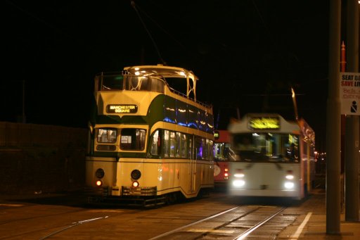 Blackpool Tramway tram illuminations at Bispham stop