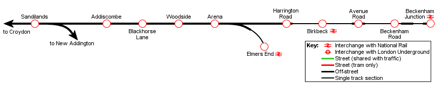 Map of Beckenham route