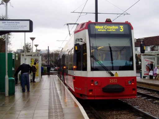 Croydon Tramlink tram 2552 at Sandilands stop