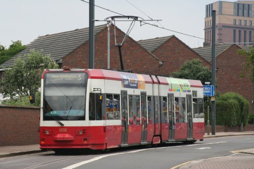 Croydon Tramlink tram 2535 at Tamworth Road