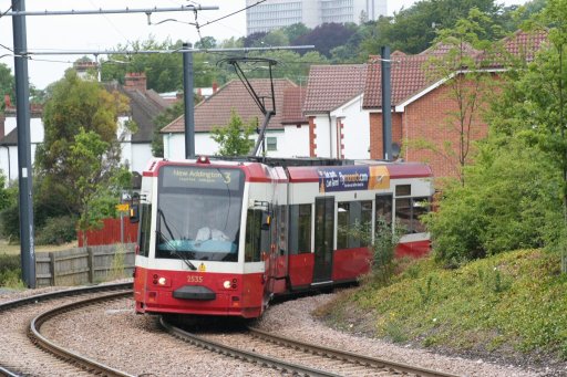 Croydon Tramlink tram 2535 at near Lloyd Park