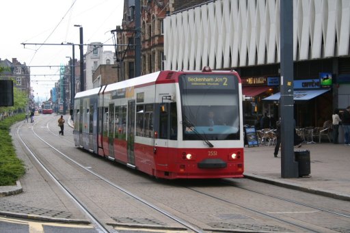 Croydon Tramlink tram 2551 at near East Croydon