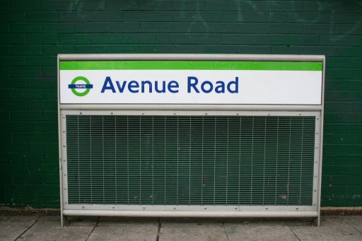 Croydon Tramlink sign at Avenue Road stop