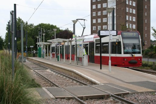 Croydon Tramlink tram stop at New Addington