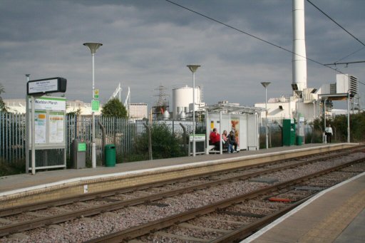 Croydon Tramlink tram stop at Waddon Marsh